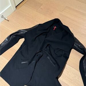 spanx Black Jacket with Leather Accents